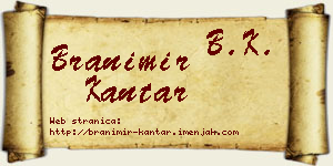 Branimir Kantar vizit kartica